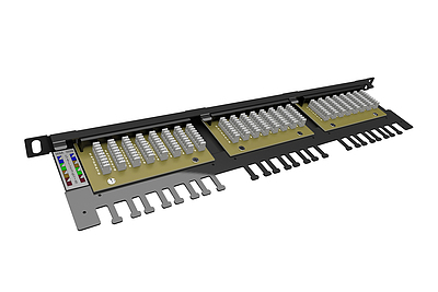 Produkt 19" patch panel Solarix 24xRJ45 CAT6 UTP z wspornikiem 0,5U czarny SX24HD-6-UTP-BK - Solarix - Patch panele