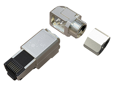 Produkt Konektor MPTL 90° RJ45 CAT5E STP samozaciskowy SXRJ45-5E-STP-BK-SA-U - Solarix - Konektory