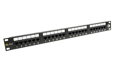 Produkt 19" patch panel Solarix 24 x RJ45 CAT6 UTP 350 MHz 1U czarny SX24-6-UTP-BK - Solarix - Patch panele