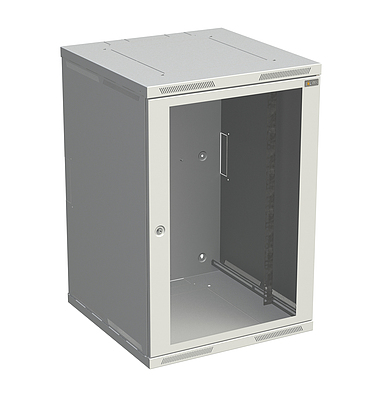 Produkt Szafka naścienna nitowana SENSA 18U 500mm, drzwi przeszklone, RAL 7035, SENSA-18U-65-11-G - Solarix - Naścienne 19"