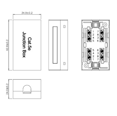 Produkt Box połączeniowy CAT5E STP 8p8c LSA+/Krone KRJS45-VEB5 - Solarix - Boxy połączeniowe