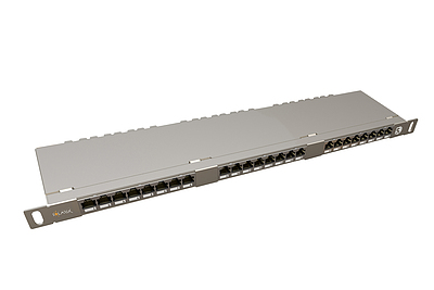 Produkt 19" patch panel Solarix 24xRJ45 CAT5E STP z wspornikiem 0,5U SX24HD-5E-STP-SL - Solarix - Patch panele