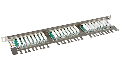 Produkt 19" patch panel Solarix 24xRJ45 CAT5E STP z wspornikiem 0,5U SX24HD-5E-STP-SL - Solarix - Patch panele