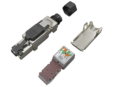 Produkt Konektor przemysłowy uniwersalny RJ45 CAT5E STP samozaciskowy SXRJ45-5E-STP-BK-SA - Solarix - Konektory