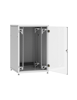 Produkt Szafa LC-50 24U, 800x800 RAL 7035, szklane drzwi - Solarix - Stojące 19"
