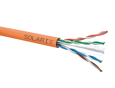 Produkt Kabel instalacyjny Solarix CAT6 UTP LSOHFR B2<sub>ca</sub>-s1,d1,a1 450 MHz 500m SXKD-6-UTP-LSOHFR-B2ca - Solarix - Kable instalacyjne
