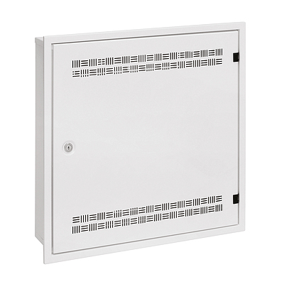 Produkt Szafka SOHO LC-18 pod tynk z szyną 2U, 4U i 11U, 550x550 biała RAL9003 z ramką naścienną - Solarix - Naścienne 19"