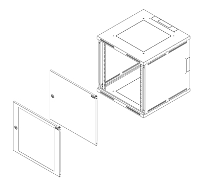 Produkt Szafka naścienna nitowana SENSA 9U 600mm, drzwi blaszane, RAL 7035, SENSA-9U-66-21-G - Solarix - Naścienne 19"