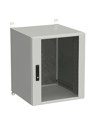 Produkt Naścienna szafa zewnętrzna LC-20 15U 600x600 drzwi szklane 3 - punktowy zamek LC-20-15U-66-12-G - Solarix - Zewnetrzne z wyższym IP