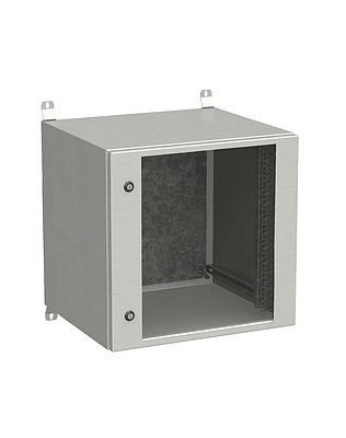 Produkt Naścienna szafa zewnętrzna LC-20 12U 600x500 drzwi szklane 2x1 - punktowy zamek LC-20-12U-65-11-G - Solarix - Zewnetrzne z wyższym IP
