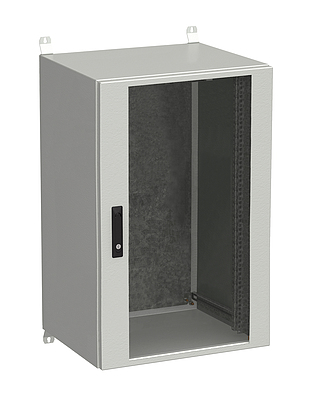 Produkt Naścienna szafa zewnętrzna LC-20 21U 600x500 drzwi szklane 3 - punktowy zamek LC-20-21U-65-12-G - Solarix - Zewnetrzne z wyższym IP