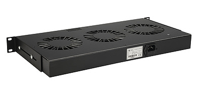 Produkt Jednostka wentylacyjna 19" 1U 3 wentylatory z bimetalowym termostatem BK do 19" szyn VJ19-3-T-B - Solarix - Akcesoria 19"