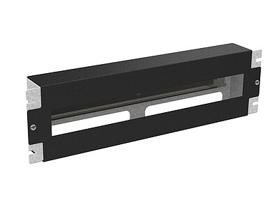 Produkt Panel instalacyjny 3U z szyną DIN do szaf 19", BK RAL9005 - Solarix - Akcesoria 19"