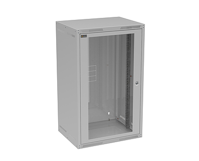 Produkt Szfa naścienna GrandN 20U 450mm, drzwi szklane, RAL 7035, GrandN-20U-645-11-G - Solarix - Naścienne 19"