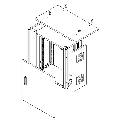 Produkt Szafa termo izolowana LC-07, 24U 700 x 600, RAL 7035 wentylatory w obu ściankach LC-07-24U-76-25001-02-G - Solarix - Zewnetrzna IP55 z izolacją