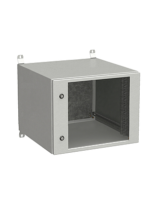 Produkt Naścienna szafa zewnętrzna LC-20 9U 600x600 drzwi szklane 2x1 - punktowy zamek LC-20-9U-66-11-G - Solarix - Zewnetrzne z wyższym IP