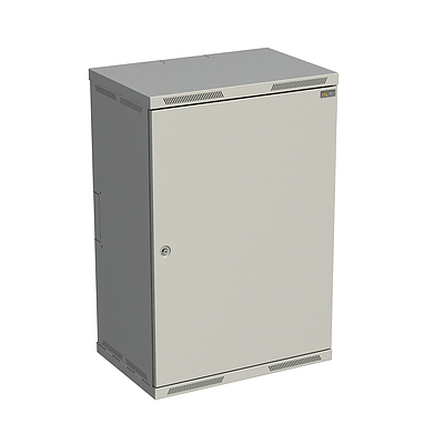 Produkt Szafka naścienna nitowana SENSA 18U 400mm, drzwi blaszane, RAL 7035 - Solarix - Naścienne 19"