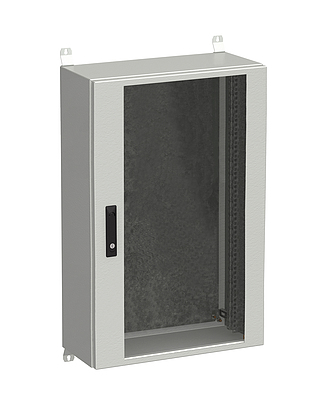 Produkt Naścienna szafa zewnętrzna LC-20 21U 600x300 drzwi szklane 3 - punktowy zamek LC-20-21U-63-12-G - Solarix - Zewnetrzne z wyższym IP