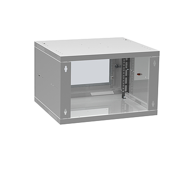 Produkt Szafa naścienna SENSA LITE 6U 450mm, drzwi szklane, RAL 7035, SENSA-L-6U-545-11-G - Solarix - Naścienne 19"