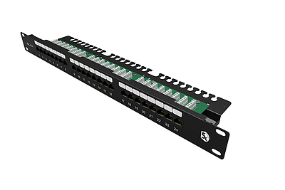 Produkt 19" patch panel Solarix 24 x RJ45 CAT5E UTP z listwą 1U SX24L-5E-UTP-BK-N - Solarix - Patch panele