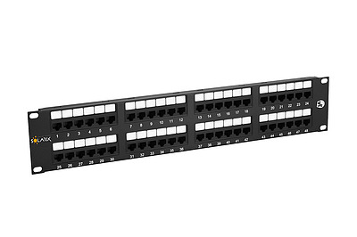 Produkt 19" patch panel Solarix 48 x RJ45 CAT5E UTP 150 MHz czarny 2U SX48-5E-UTP-BK - Solarix - Patch panele