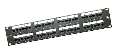 Produkt 19" patch panel Solarix 48 x RJ45 CAT5E UTP 150 MHz czarny 2U SX48-5E-UTP-BK - Solarix - Patch panele