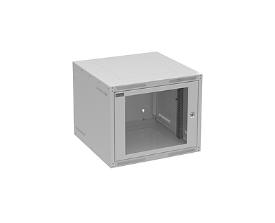 Produkt Szafa naścienna GrandN 9U 600mm, drzwi szklane, RAL 7035, GrandN-9U-66-11-G - Solarix - Naścienne 19"