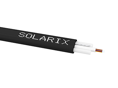Produkt Kabel światłowodowy zewnętrzny samonośny Solarix Flat DROP 12wł OS HDPE F<sub>ca</sub> SXKO-FLAT-DROP-12-OS-HDPE - Solarix - Światłowody