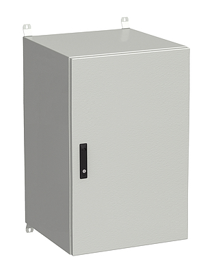 Produkt Naścienna szafa zewnętrzna LC-20 21U 600x600 drzwi blaszane 3 - punktowy zamek LC-20-21U-66-22-G - Solarix - Zewnetrzne z wyższym IP