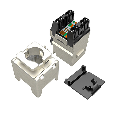 Produkt Szybko-zaciskowy keystone Solarix CAT6 STP RJ45 czarny SXKJ-6-STP-BK-NA do kleszczy SXKJ-NA-BU - Solarix - Keystony